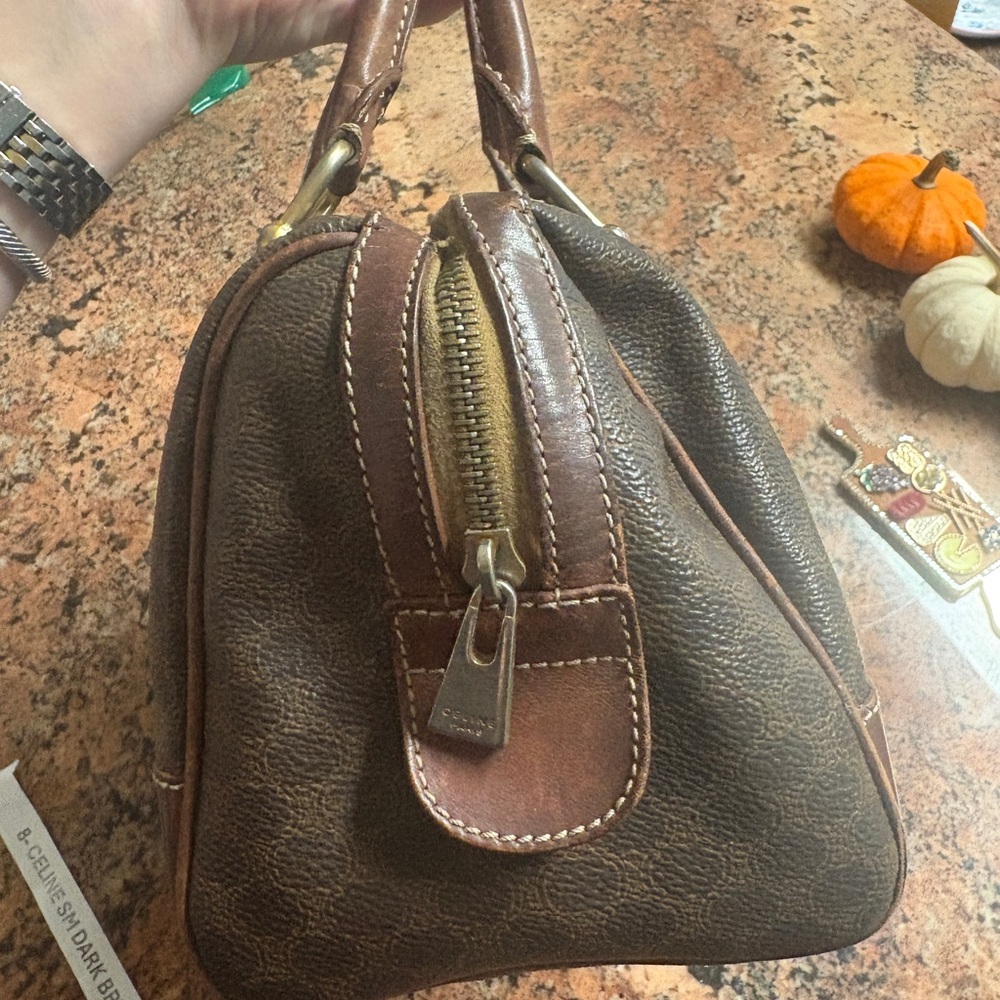 Celine Brown Patterned Duffel Bag - image 8